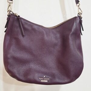 Kate Spade Plum Leather Medium Tote Bag Women Shoulder Handbag